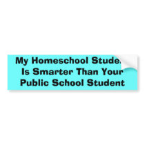 Homeschool vs Public School bumper stickers