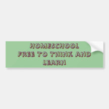 HOMESCHOOLFree To Think and Learn, HOMESCHOOLFr... Bumper Stickers