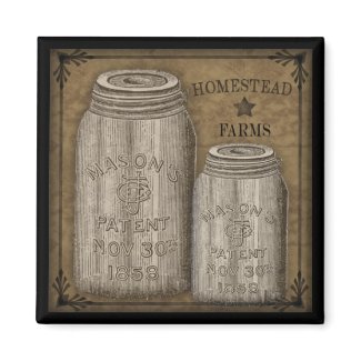 Homestead Primitive Canning Jar Magnet magnet