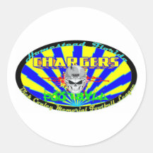 HomesteadChargersLogo_1_Skull Round Sticker