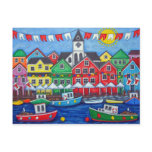 boats, canada, village, colorful, harbor,