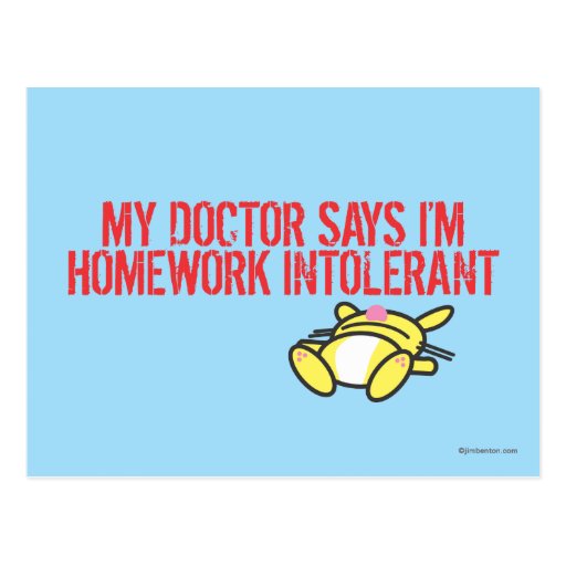Homework Intollerant Post Card