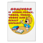 Homework is wrong! (boy) greeting cards