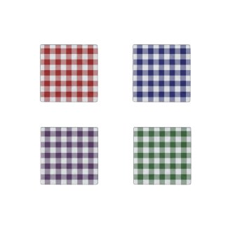 Homey Gingham Pattern Set–Red, Navy, Purple, Green Stone Magnet