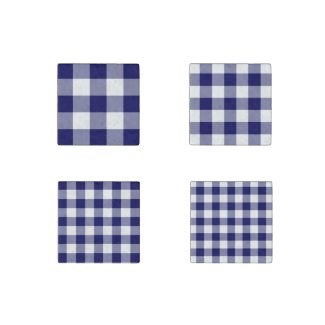 Homey Navy and White Gingham Pattern Magnet Set