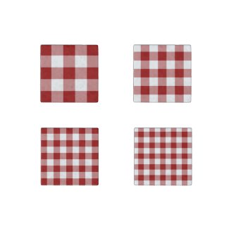 Homey Red and White Gingham Pattern Magnet Set Stone Magnet