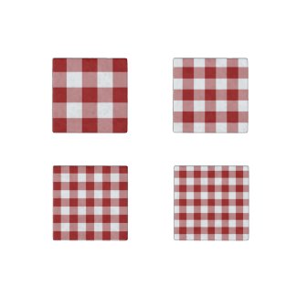 Homey Red and White Gingham Pattern Magnet Set