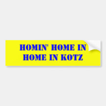 HOMIN SE DIRIGEN EN HOGAR EN KOTZ ETIQUETA DE PARACHOQUE