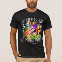 abstract, design, cubism, cubist, shapes, puzzle, artistic, curves, splats, splodges, paint, painting, Shirt with custom graphic design
