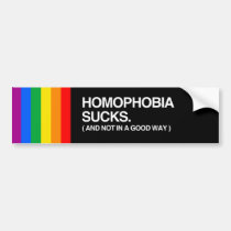 HOMOPHOBIA SUCKS - bumper stickers