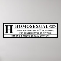 Homosexual Warning Label. Posters