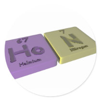 Hon as Ho Holmium and N Nitrogen Round Sticker