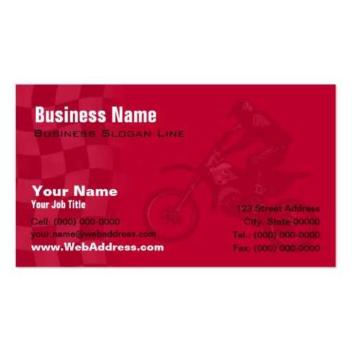 Honda Red Motocross Business Card (front side)