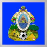 Honduras emblem coat of Arms soccer ball gifts Poster