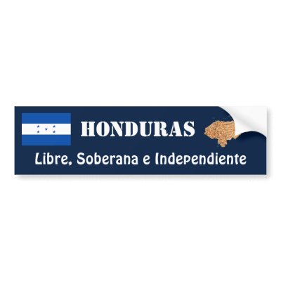 Honduras Flag and Map Bumper Sticker by FlagAndMap