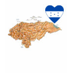 Honduras Flag Heart + Map Fitted AA T-Shirt