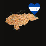 Honduras Flag Heart Map Fitted AA T-Shirt
