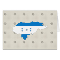 Honduras Flag Map full size Greeting Cards