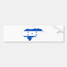 Honduras Flag Map HN Bumper Stickers