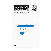 Honduras flag map postage