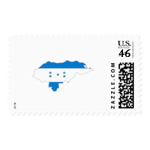 Honduras flag map stamps