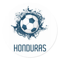 Honduras Football Round Stickers
