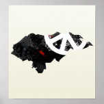 Honduras Trendy Peace Sign with Honduran map Print