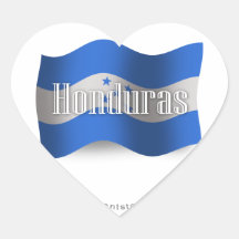 Honduras Waving Flag Heart Stickers