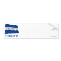 Honduras Waving Flag with Name bumper stickers