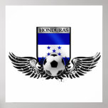 Honduras winged Honduran soccer futbol badge Poster