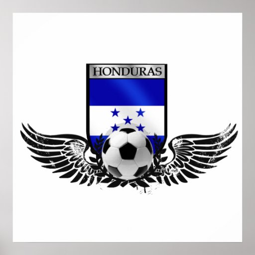 Honduras winged Honduran soccer futbol badge Poster