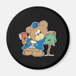 honest abe presidents day teddy bear design refrigerator magnet