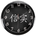 "Honesty" Chinese symbol design wall clock Fish Tank Clocks