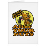 honey badger after your nuts greeting card