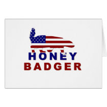honey badger american flag cards