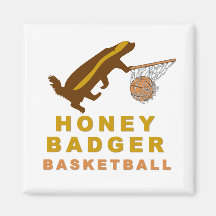 Honey Badger Basketball Magnets