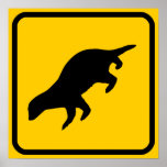 Honey Badger Crossing Sign Poster
