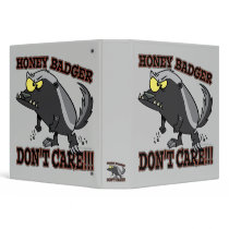 HONEY BADGER DONT CARE FUNNY CARTOON 3 RING BINDERS