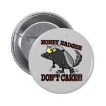 HONEY BADGER DONT CARE FUNNY CARTOON BUTTONS
