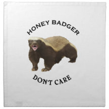 Honey Badger Don't Care logo Cloth Napkins