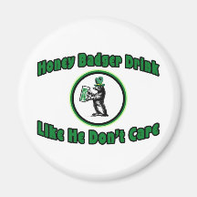 Honey Badger Drink Fridge Magnets