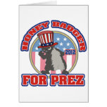 honey badger for prez 2012 greeting cards
