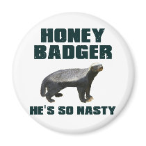 Honey Badger He's So Nasty Refrigerator Magnet