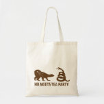 Honey Badger Meets Tea Party Canvas Bags