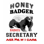 Honey Badger Secretary Don't Care - Ladies T-shirt