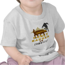 honey badger vs zombies tshirts