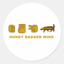honey badger wins round stickers