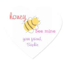Honey be mine personalized valentine sticker