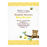Honey Bear and Bee Baby Shower Invitation 4x6