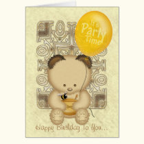 Honey Bear Custom Birthday Card